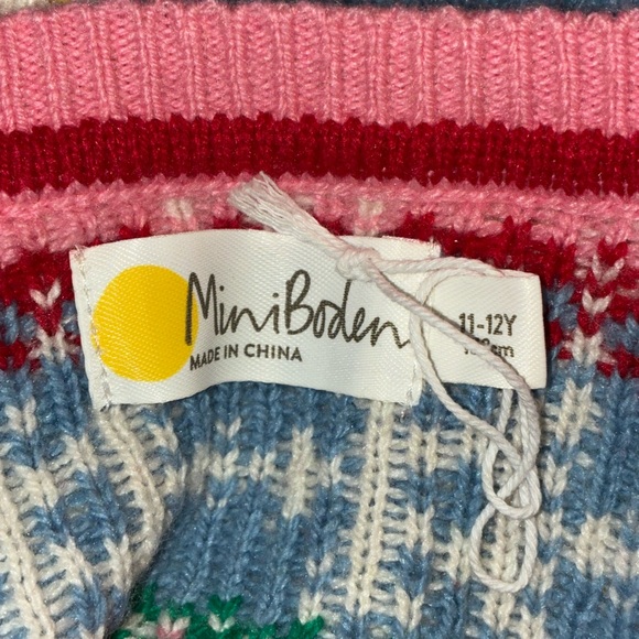 Mini Boden Festive Holiday Fair Isle Multicolor Patterned Cardigan Size 11-12 - Picture 3 of 4